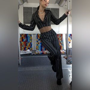 NWOT Social Tourist Ultra High-Rise Pinstripe Pants